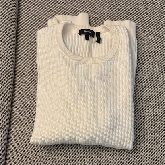 Theory Men's Ivory Crewneck Sweater